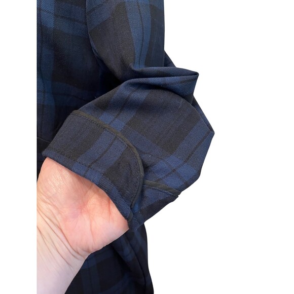 Hell Bunny Vixen Doralee Pencil Dress Peter Pan Collar Navy Black Plaid Retro XL - Picture 13 of 16